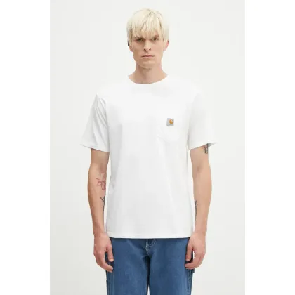 Zdjęcie Carhartt WIP t-shirt bawełniany S/S Pocket T-Shirt kolor biały gładki I030434.WHITE-WHITE