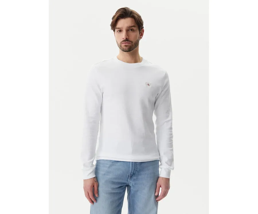 obrazek 1 Calvin Klein Jeans Longsleeve J30J327117 Biały Regular Fit