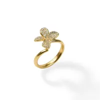 Zdjęcie Elegancki pierścionek 18-karatowe pozłacane srebro Białe cyrkonie