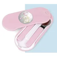 Zdjęcie Stylowy zestaw sztućców dla dziecka w różowym pudełku