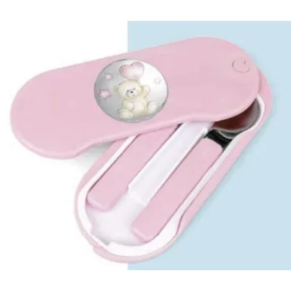 Picture Stylish children's cutlery set in a pink box