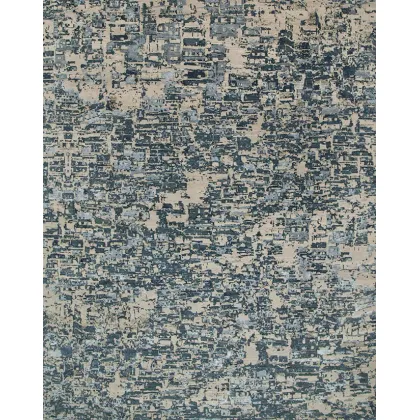 Zdjęcie Dywan o abstrakcyjnym wzorze z wełny i tkaniny bambusowej