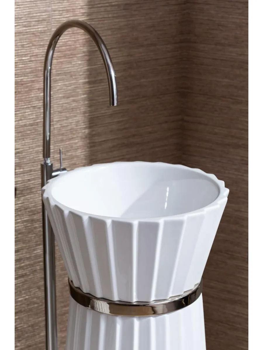 obrazek 7 Włoska ceramiczna umywalka kolumnowa Plisse