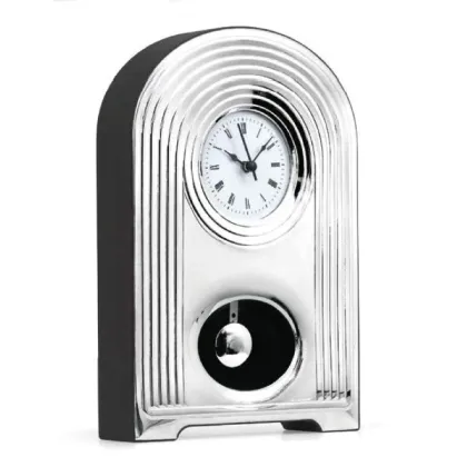 Picture Exclusive silver floor clock for the living room
