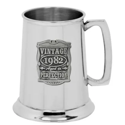 Zdjęcie Wspaniały cynowy kufel do piwa - prezent z okazji 40. rocznicy lub urodzin