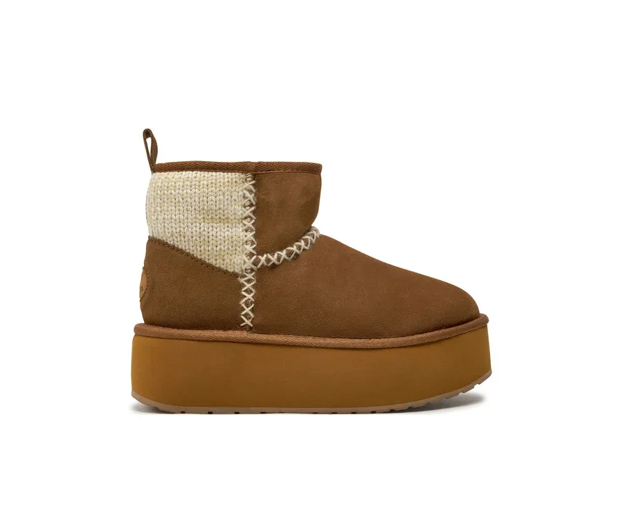 obrazek 1 EMU Australia Śniegowce Stinger Knit Flatform W13143 Beżowy