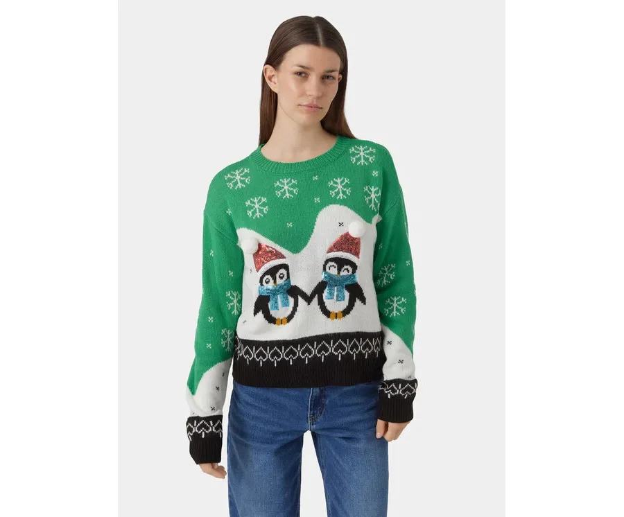 obrazek 1 Vero Moda Sweter 10292664 Zielony Regular Fit