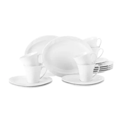 Zdjęcie 18-elementowy owalny porcelanowy serwis kawowy - Seltmann Weiden