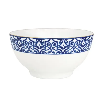 Zdjęcie Okrągła porcelanowa miska na sałatkę 24 cm z serii Blue Legacy