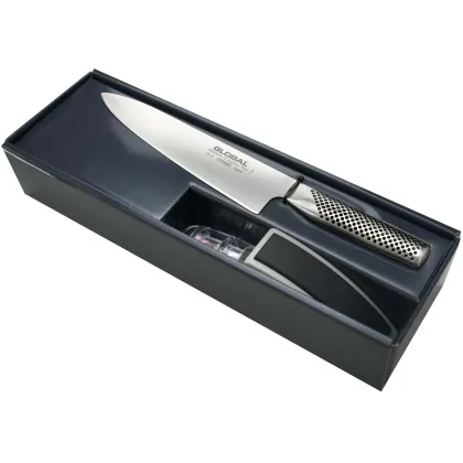 Zdjęcie Zestaw Starter: Nóż szefa kuchni G-2 + ostrzałka MinoSharp | Global G-2220GB