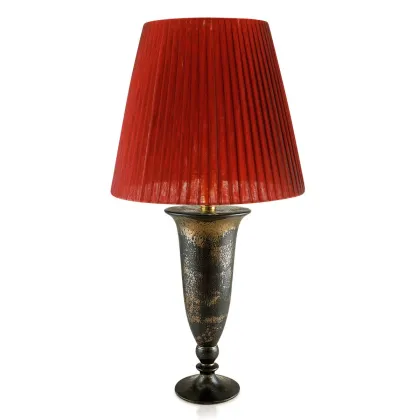 Zdjęcie Ceramiczna lampa stołowa w wykończeniu z oksydowanego brązu – Ahura