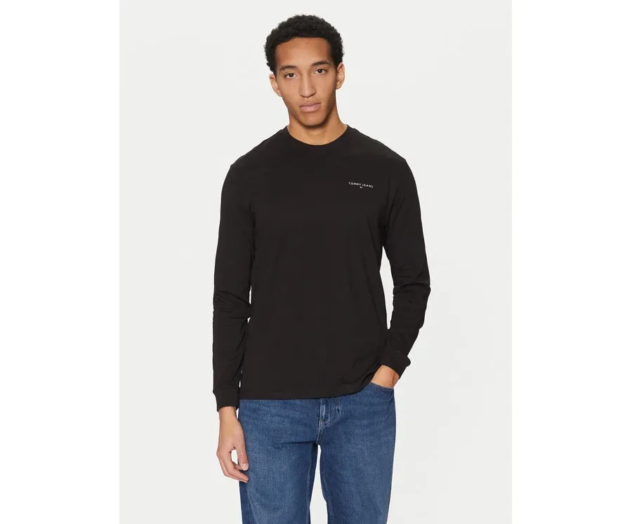 obrazek 1 Tommy Jeans Longsleeve Linear DM0DM21138 Czarny Slim Fit