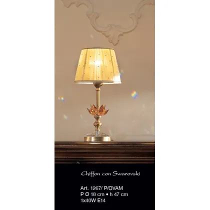 Picture Stylish lamp with a flower in the color of old gold and amber - Il Paralume Marina