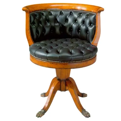 Zdjęcie Fotel obrotowy z tapicerowanym siedziskiem w skórze