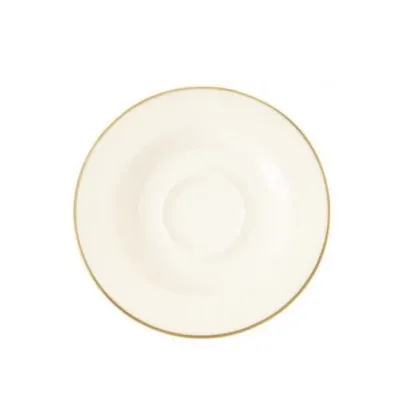 Zdjęcie Kremowy okrągły spodek ze złotą obwódką w stylu klasycznym – Tettau