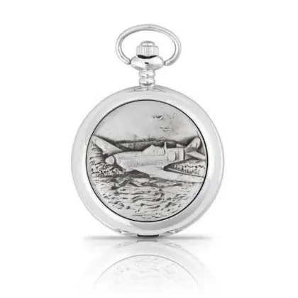 Zdjęcie Kwarcowy zegarek kieszonkowy z myśliwcem Hurricane – prezent dla niego