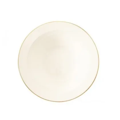 Zdjęcie Kremowa porcelanowa duża miska ze złotą obwódką w stylu klasycznym - Tettau