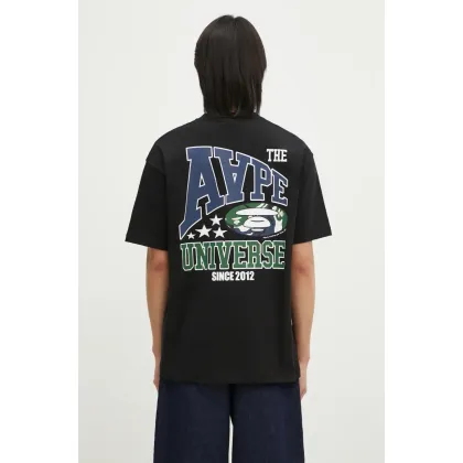 Zdjęcie AAPE t-shirt bawełniany Theme Main męski kolor czarny z nadrukiem AAPTEM1549XXN