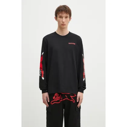 Zdjęcie ICECREAM longsleeve bawełniany Running Dog Longsleeve kolor czarny z nadrukiem IC24486
