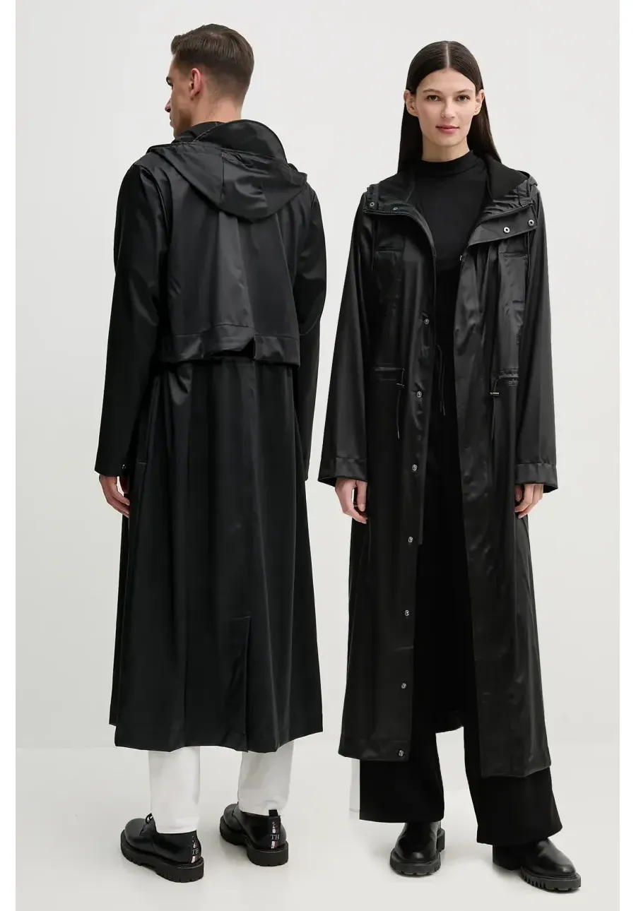 obrazek 1 Rains kurtka Bold Longest Jacket W3 kolor czarny przejściowa 12120