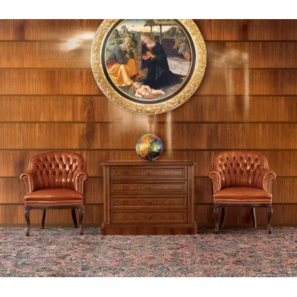 Zdjęcie Klasyczna komoda z naturalnego drewna do luksusowego salonu – Mascheroni
