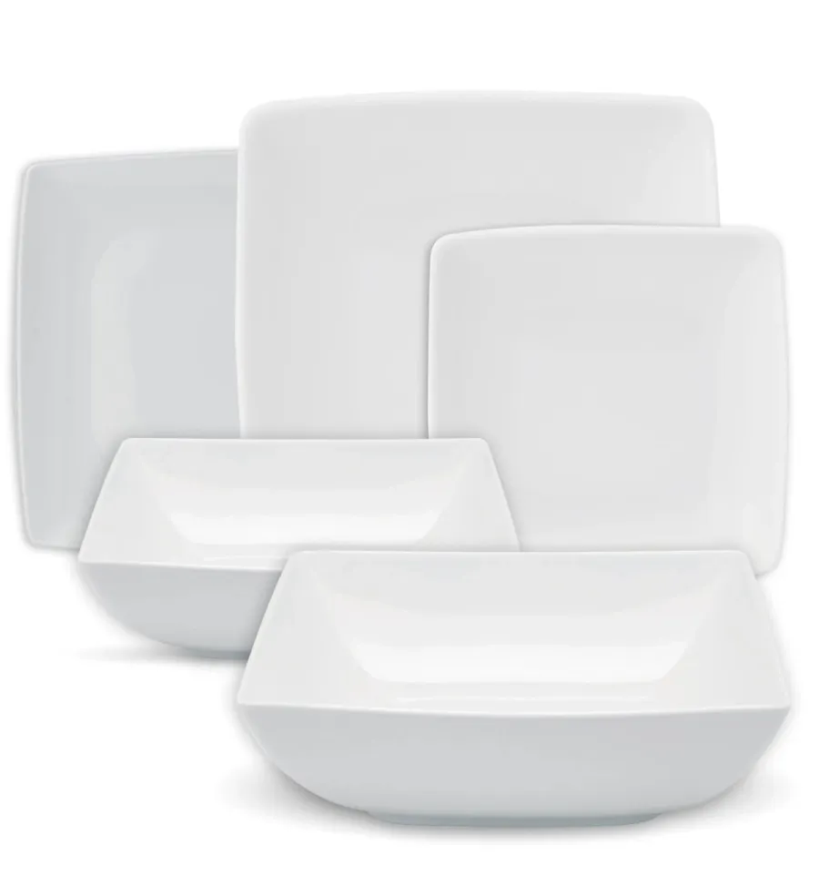 obrazek 1 Porcelanowy zestaw obiadowy z kolekcji Carré White inspirowany stylem azjatyckim - Vista Alegre