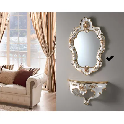 Picture Elegant, baroque mirror - white, gold decorations - Bruno Costenaro
