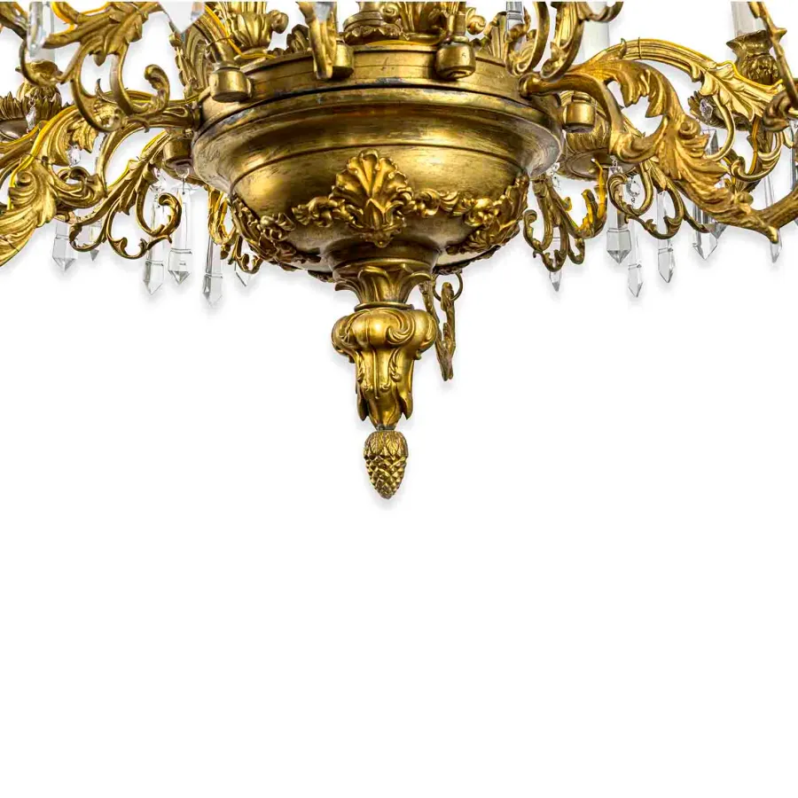 obrazek 2 Vintage - pozłacany żyrandol na 9 świateł