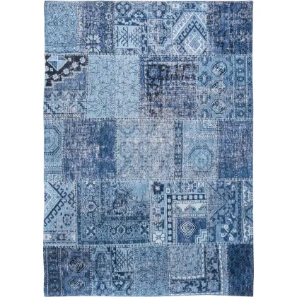Zdjęcie Nieszablonowy niebieski dywan patchwork - TUAREG BLUE 8781