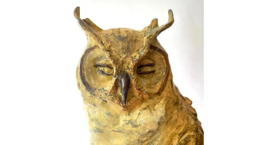 obrazek 4 Gustowna rzeźba wykonana z brązu "Sowa z myszą" - wspaniała ozdoba do domu