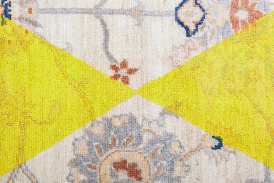obrazek 2 Luksusowy dywan z żółtym akcentem - DOUBLE LAYER YELLOW