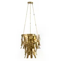 Zdjęcie Lampa wisząca z dekoracyjnymi giętymi elementami z mosiądzu H.78+110xDia.68 cm