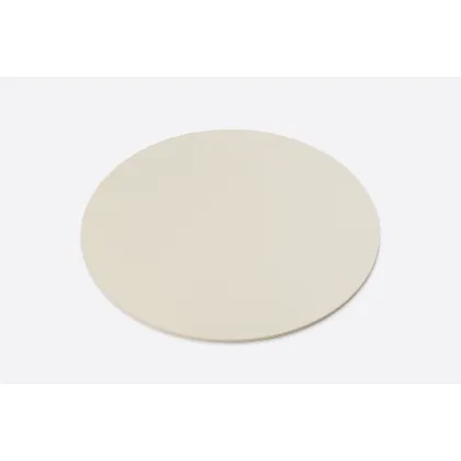 Zdjęcie Luksusowa okrągła skórzana podkładka na stół lub biurko w białym kolorze - do gabinetu lub biura