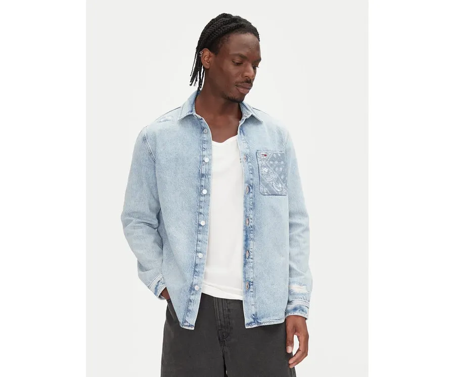 obrazek 1 Tommy Jeans Koszula jeansowa DM0DM21362 Niebieski Regular Fit