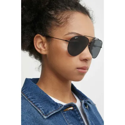Zdjęcie Ray-Ban okulary przeciwsłoneczne LENNY KRAVITZ X AVIATOR REVERSE kolor czarny 0RBR0101S