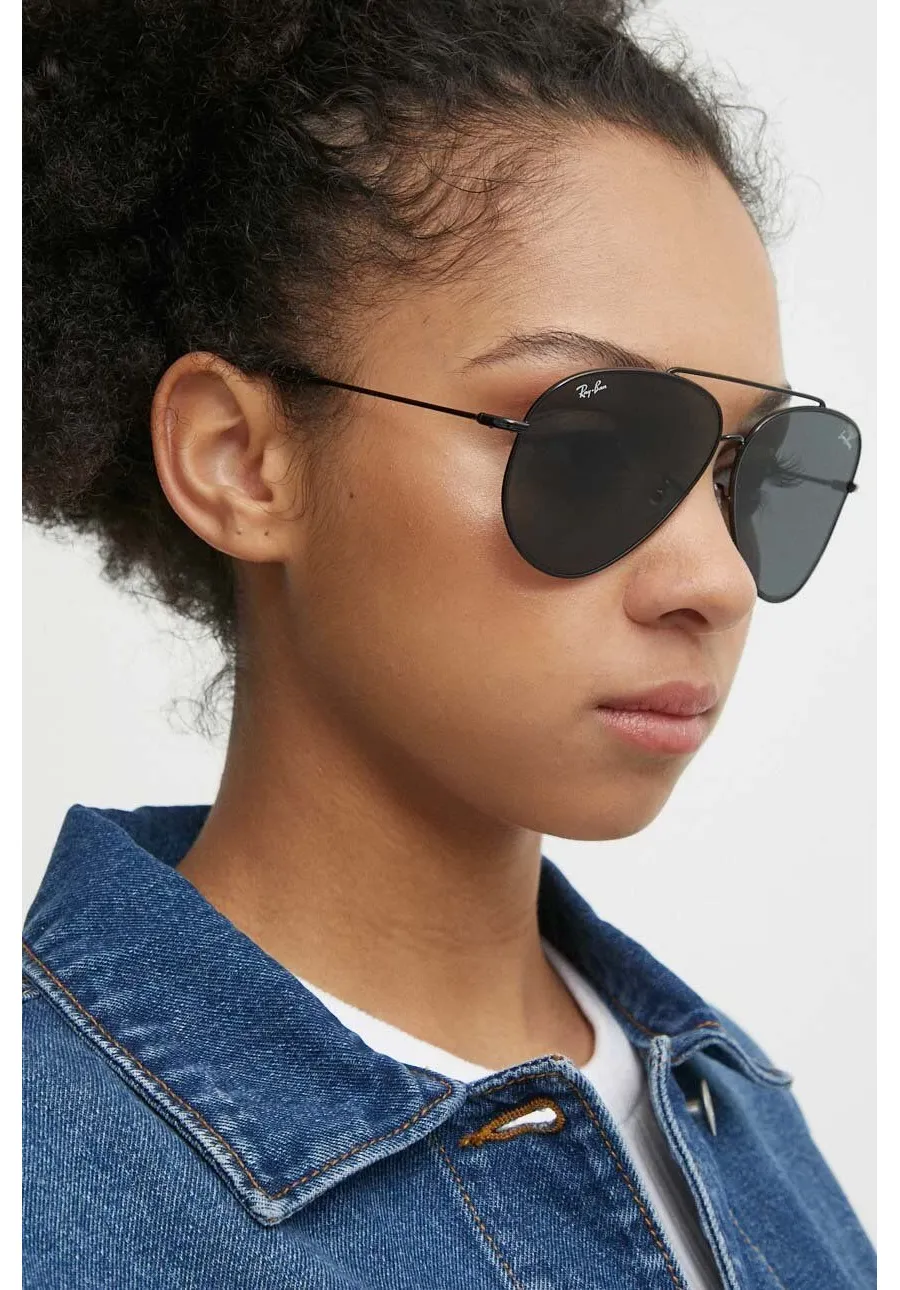 obrazek 1 Ray-Ban okulary przeciwsłoneczne LENNY KRAVITZ X AVIATOR REVERSE kolor czarny 0RBR0101S