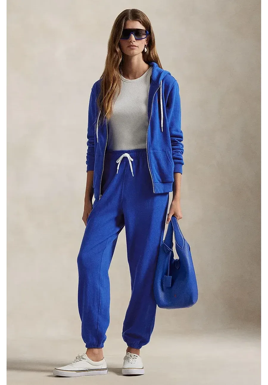 obrazek 1 Polo Ralph Lauren spodnie dresowe bawełniane kolor niebieski gładkie 211935585
