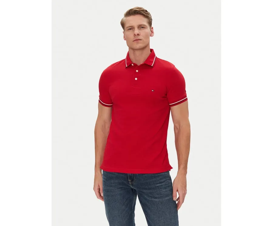 obrazek 1 Tommy Hilfiger Polo Seasonal MW0MW39993 Czerwony Slim Fit