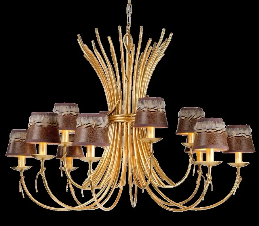 obrazek 1 Fascynujący żyrandol z piórkami do gabinetu - Euro Lamp Art