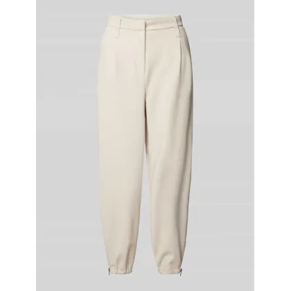 Zdjęcie Spodnie materiałowe o kroju tapered fit z zakładkami w pasie model ‘Olivia’