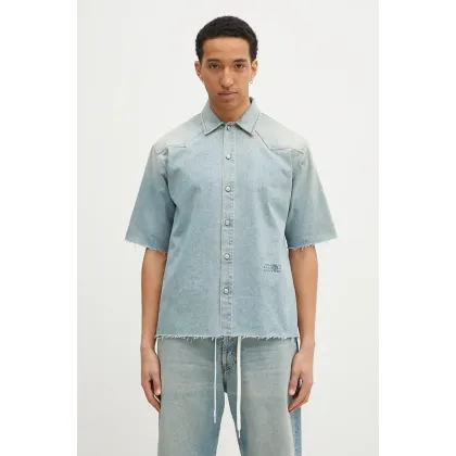 Zdjęcie MM6 Maison Margiela koszula jeansowa męska kolor niebieski relaxed z kołnierzykiem klasycznym SH0DR0006