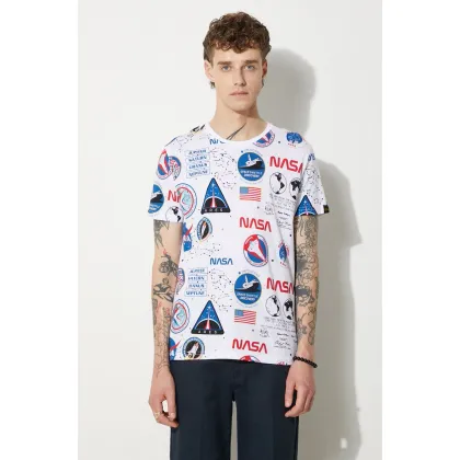 Zdjęcie Alpha Industries t-shirt bawełniany x NASA kolor biały wzorzysty 116503.09-BIALY
