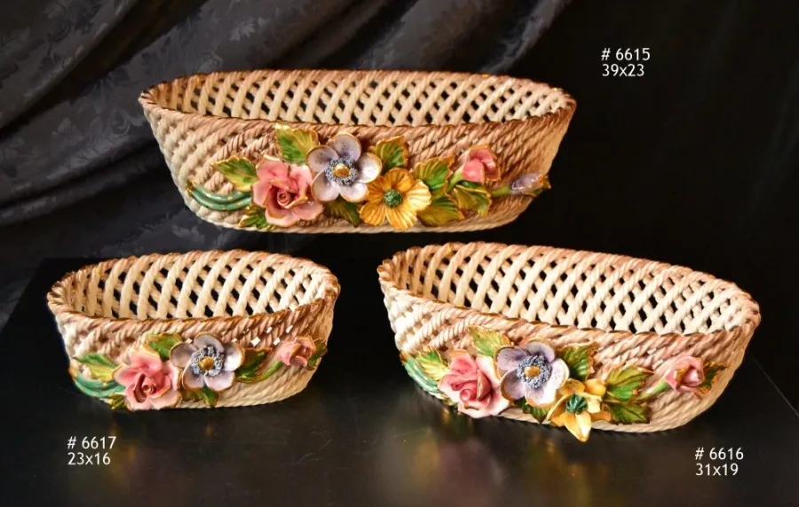 obrazek 1 Fantastyczny kosz ceramiczny z kwiatami w 3 wariantach wymiarowych