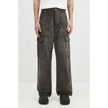 Zdjęcie Rick Owens spodnie bawełniane Cargo Trousers kolor szary w fasonie cargo DU02D2354.MO