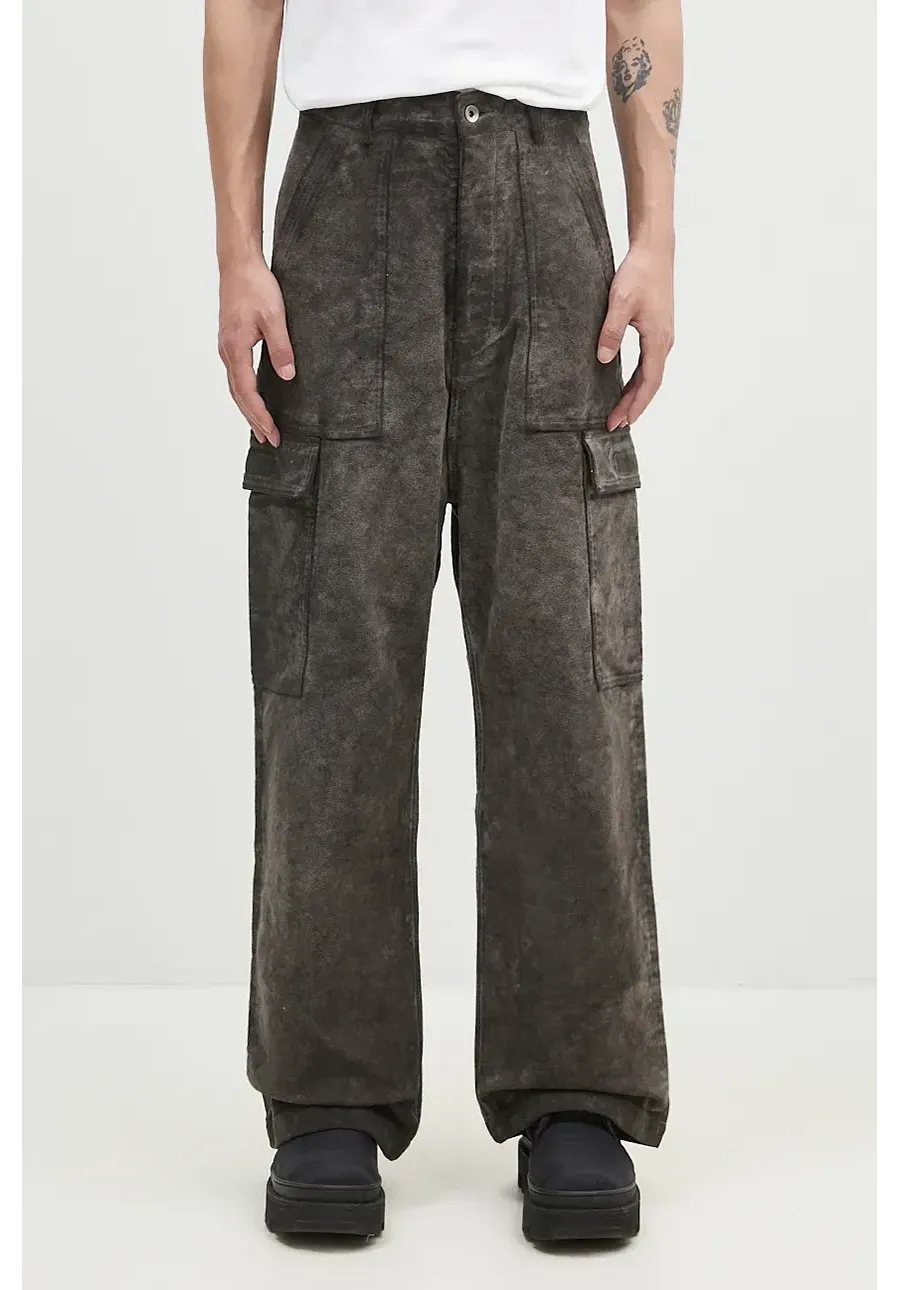obrazek 1 Rick Owens spodnie bawełniane Cargo Trousers kolor szary w fasonie cargo DU02D2354.MO