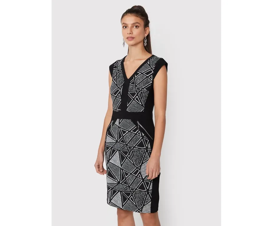 obrazek 1 Joseph Ribkoff Sukienka koktajlowa 223079 Czarny Slim Fit