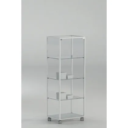 Picture An elegant display case on wheels for a unique store