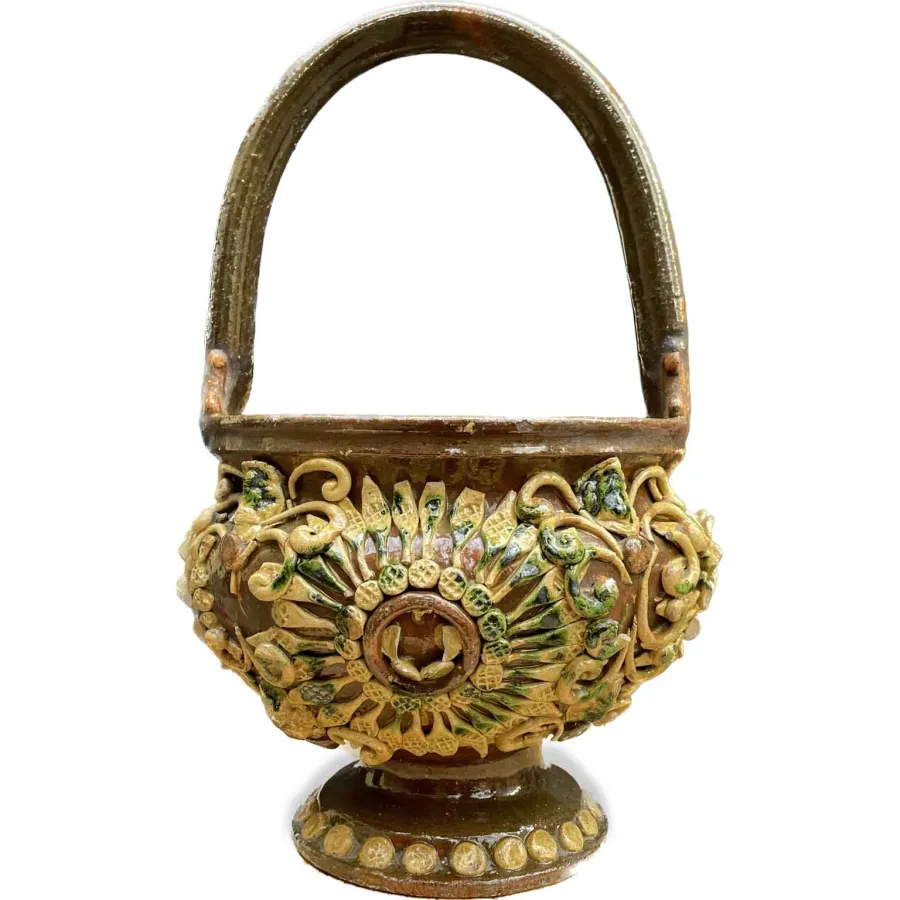 obrazek 2 Antyczny toskański ceramiczny podgrzewacz z XIX wieku