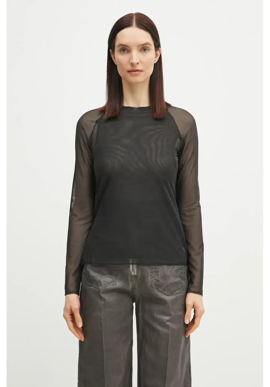 obrazek 1 Y-3 bluzka Mesh Fitted Tee damska kolor czarny gładka JD1455