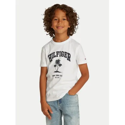 Zdjęcie Tommy Hilfiger T-Shirt Palm Print KB0KB09649 D Biały Regular Fit